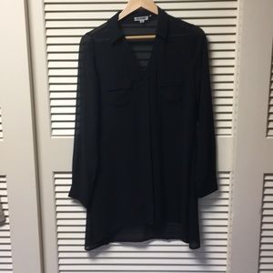 Sheer long button up